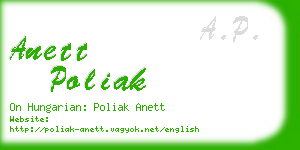 anett poliak business card